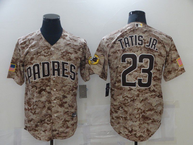 Men San Diego Padres 23 Tatis jr Camo Game New 2021 Nike MLB Jersey